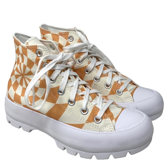 Converse Ctas Lugged High Top Sneakers Women's Size Orange Candy Canvas A10018C - Picture 1 of 10